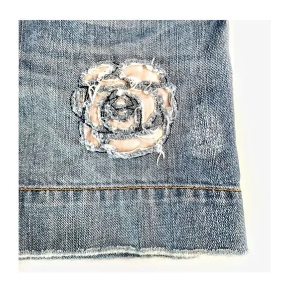 OLD NAVY SPECIAL EDITION EMBROIDERED DENIM MINI SKIRT SIZE 12 - Picture 5 of 6